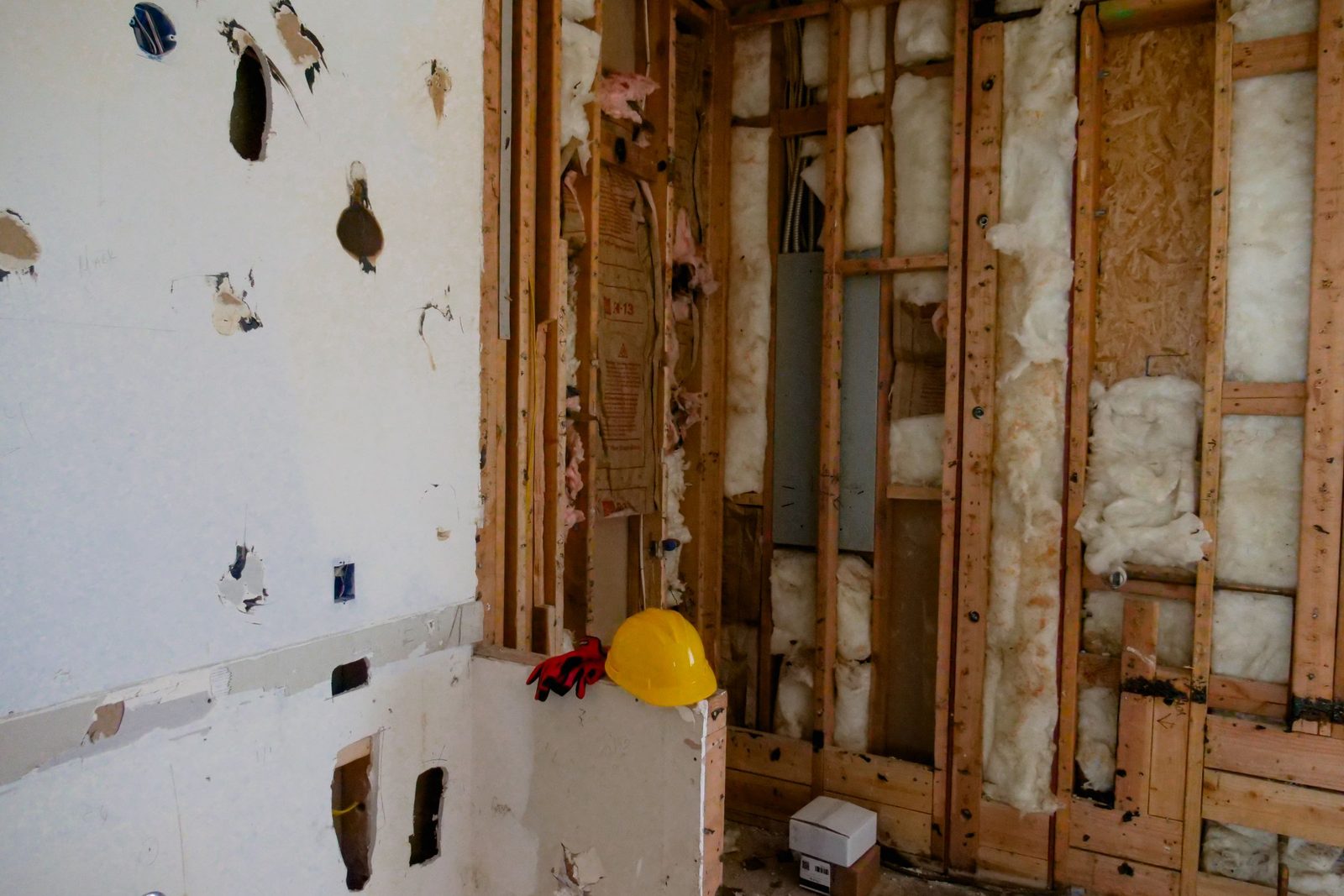 Interior stripped to the studs, an example of the demolition we handle
